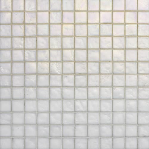 Uniquely Oceanside - Irid 1 x 1 in White Glass Tile