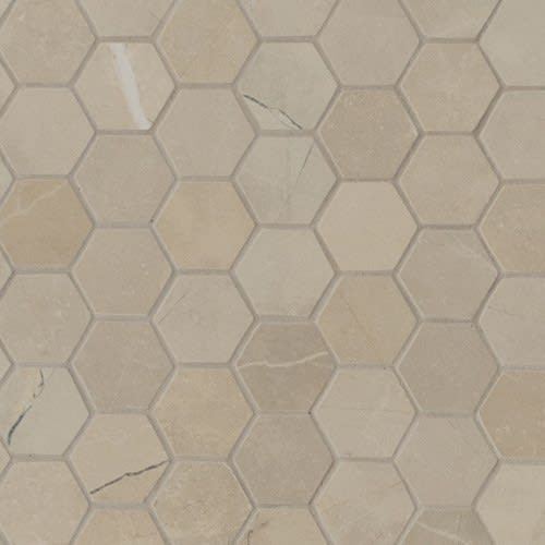 Sande in Cream 2x2 Hex Tile