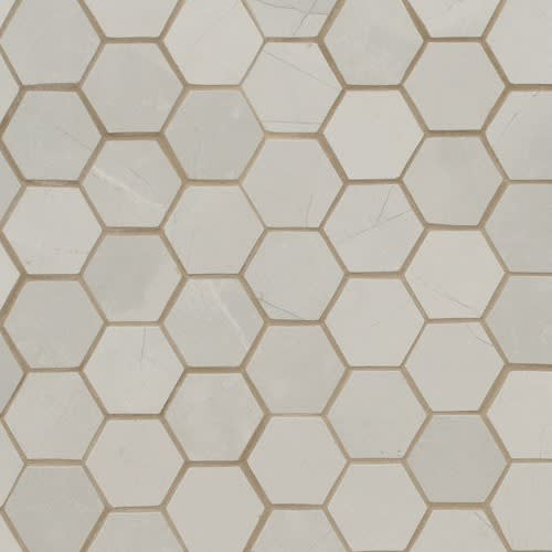 Sande in Ivory 2x2 Hex Tile
