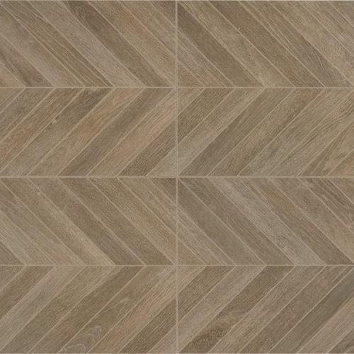 Trellis Oak in Brown Blend Rectangle Chevron Tile