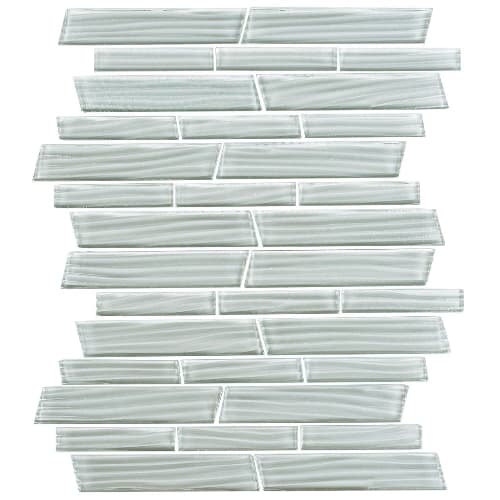 Tributary in Whisper Gray River Random Linear Glass Tile